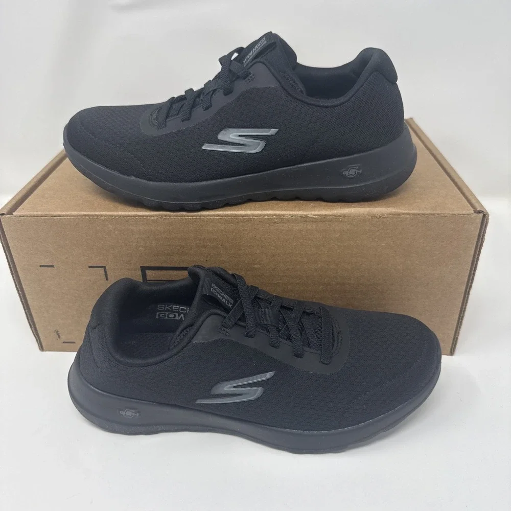 Skechers Womens Go Walk Joy- Ecstatic Black Walking Sneakers Size 6